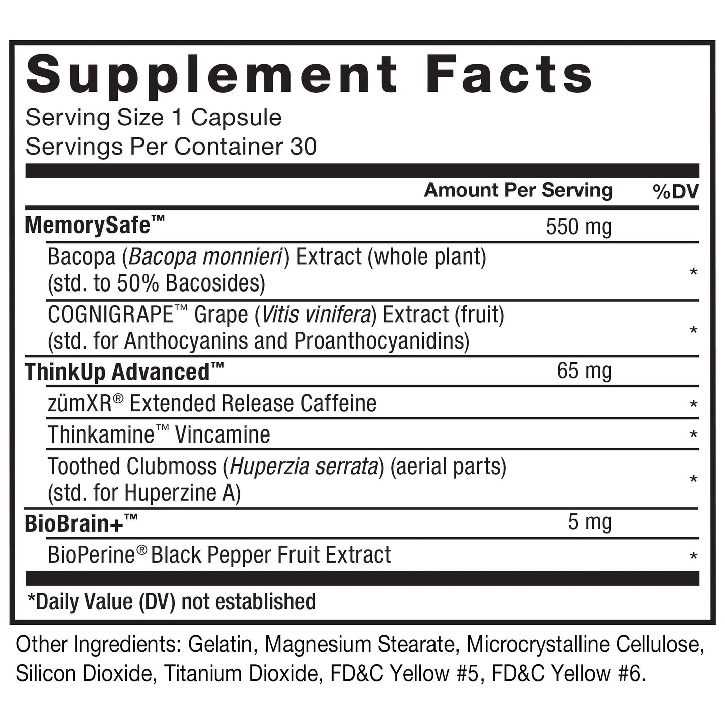 Force Factor Forebrain Nootropic Brain Supplement to Improve Memory, Boost Focus, Increase Mental Energy, and Support Brain Health with Caffeine, Bacopa, and Huperzine A, 30 Capsules - Maple Wellness Supplements