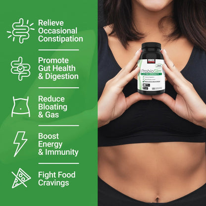 Force Factor ProbioSlim Extra Strength Probiotics for Women and Men with 30 Billion CFUs of Probiotics for Digestive Health, Bloating Relief, and Gut Health, with Prebiotic Fiber, 120 Capsules - Maple Wellness Supplements