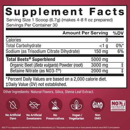 Force Factor Total Beets Superfood Beet Root Powder 2-Pack, Nitrates to Support Circulation, Blood Flow, Nitric Oxide, Energy, Endurance, Stamina - Maple Wellness Supplements