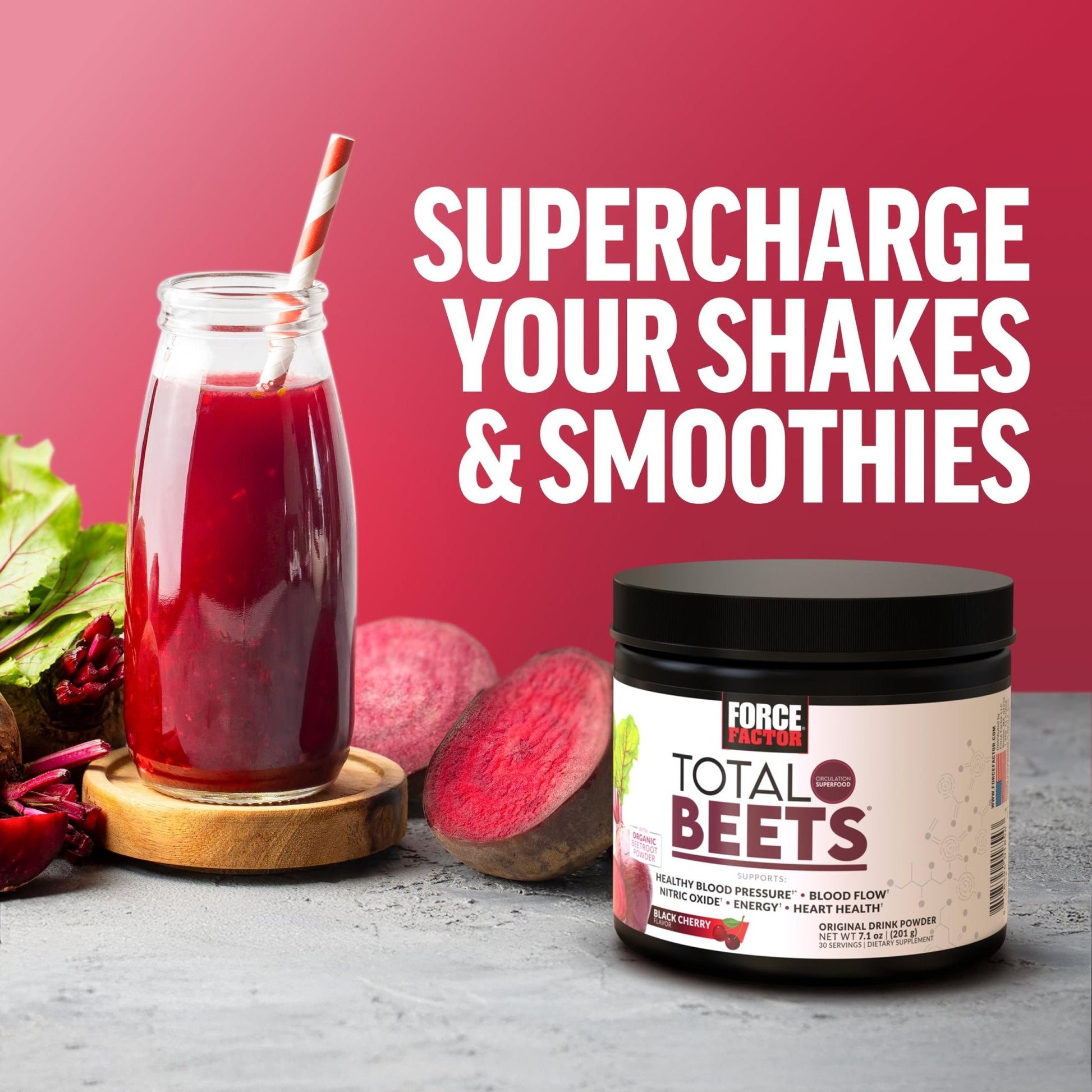 Force Factor Total Beets Superfood Beet Root Powder 2-Pack, Nitrates to Support Circulation, Blood Flow, Nitric Oxide, Energy, Endurance, Stamina - Maple Wellness Supplements
