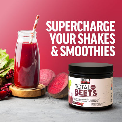 Force Factor Total Beets Superfood Beet Root Powder 2-Pack, Nitrates to Support Circulation, Blood Flow, Nitric Oxide, Energy, Endurance, Stamina - Maple Wellness Supplements