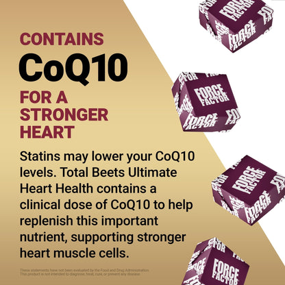 Force Factor Total Beets Ultimate Heart Health Chews for Blood Pressure Support, with Beetroot Powder, CoQ10, B Vitamins & Grapeseed Extract for Blood Flow & Energy - Maple Wellness Supplements