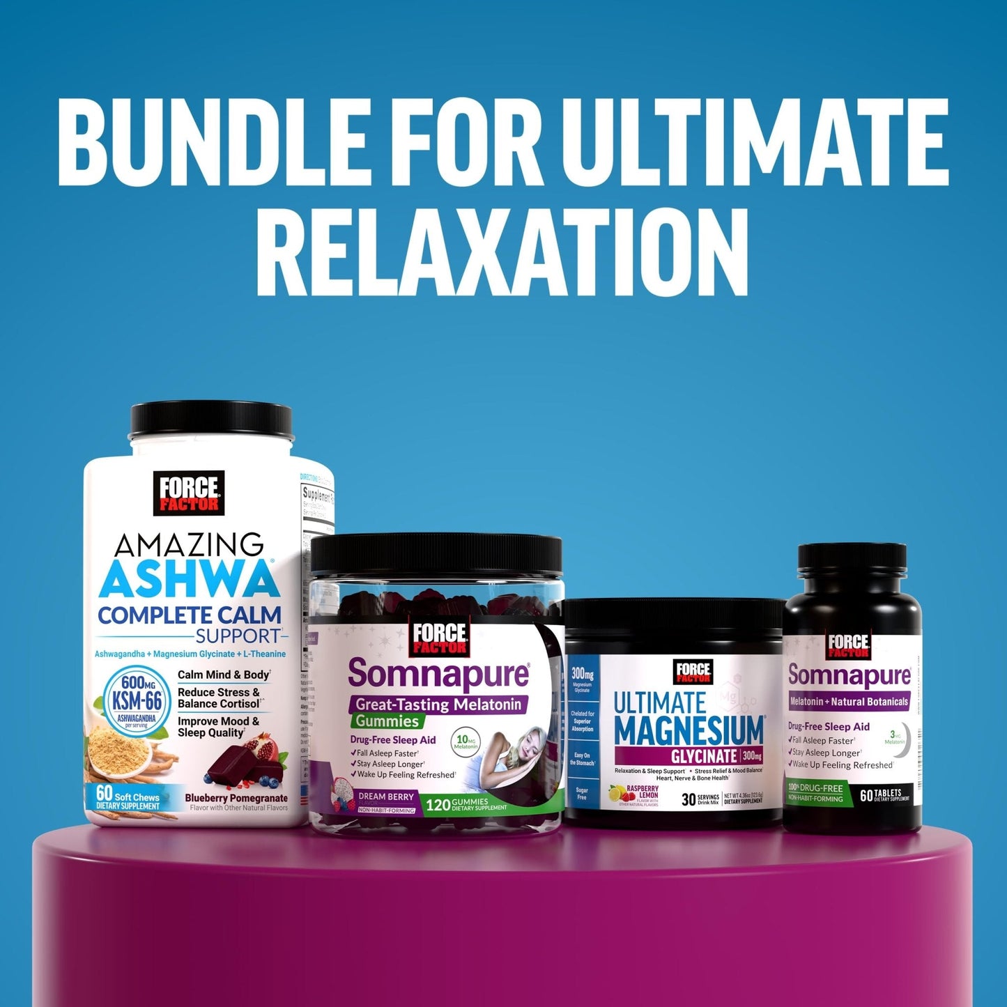 Force Factor Ultimate Magnesium Supplement, 330mg Magnesium Glycinate & Magnesium Citrate, Like Magnesium Gummies, Support Calm, Relaxation, - Maple Wellness Supplements