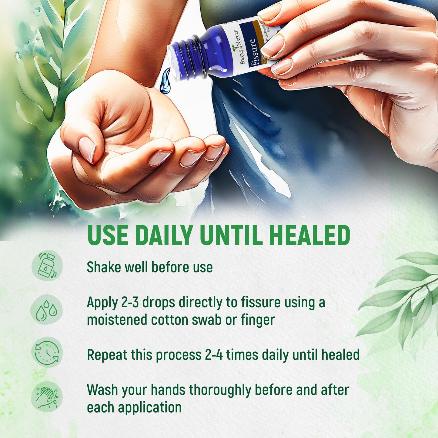 Forces of Nature Fissure Control, Organic Homeopathic Treatment with Witch Hazel for Anal Fissures, Hemorrhoid Related Irritation & Discomfort, Fast, Natural Topical Relief, 1 Fl Oz - Maple Wellness Supplements