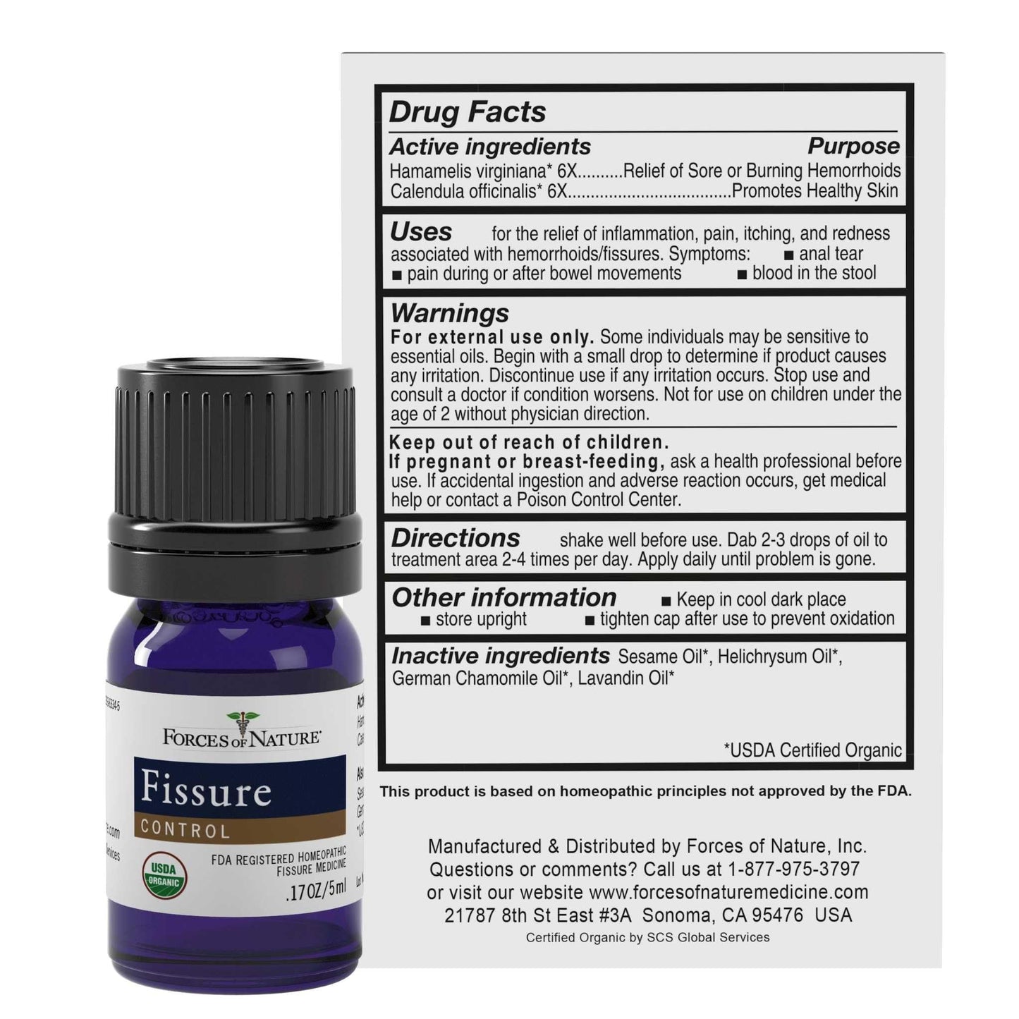 Forces of Nature Hemorrhoid Control Extra Strength (5ml) + Organic Fissure Care (5ml) | Virtual Bundle - Maple Wellness Supplements