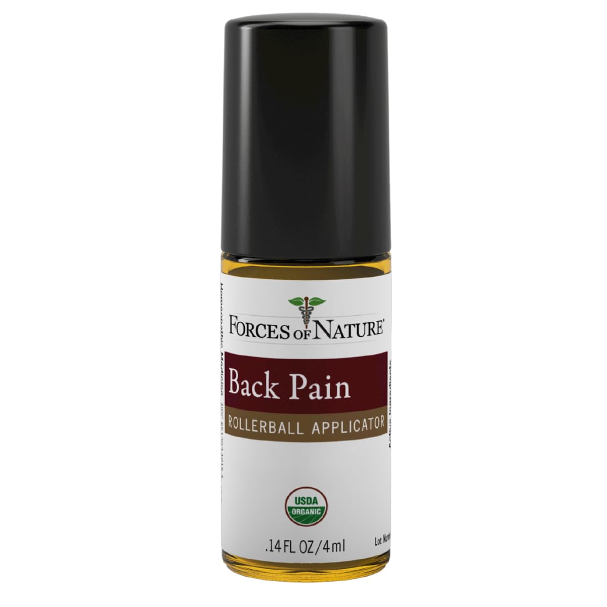 Forces of Nature Natural, Organic Back Pain Relief, w/Arnica & St John's Wort, Fast Acting Anti-Inflammatory Topical Muscle Soother for Lower Back, Sciatica, Neck, Non-GMO, Cruelty-Free, 0.14 Fl Oz - Maple Wellness Supplements