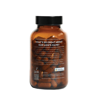 Forest Super Foods Lions Mane Supplement Capsules (120 Capsules) Organic Lions Mane Mushroom | Memory Lift Brain Supplement for Focus and Productivity. Lion Mane, Grown & Made in Australia - Maple Wellness Supplements