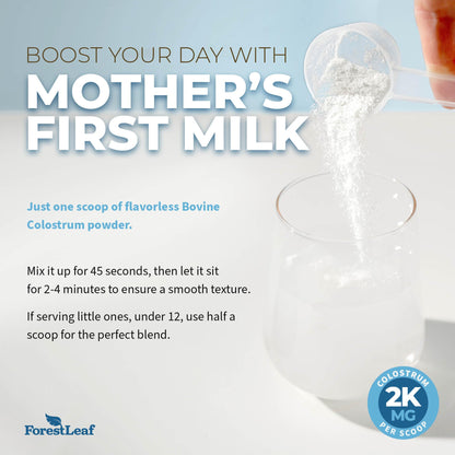 ForestLeaf Colostrum Powder 50% IgG Highest Concentration - Grass Fed Bovine - Maple Wellness Supplements