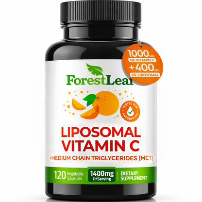 ForestLeaf Liposomal Vitamin C 1400mg Capsules | High Dose Vitamin C Liposomal Supplement w Coconut Oil Fatty Acids | Fast Absorption | Immune Support, - Maple Wellness Supplements