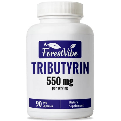 ForestVibe Tributyrin Supplement 550mg, Advanced Butyrate Form for Gut Health, 60% Standardized, More Effective Delivery Than Sodium Butyrate, 90 Capsules, Non-GMO & Gluten Free Postbiotic Supplement - Maple Wellness Supplements