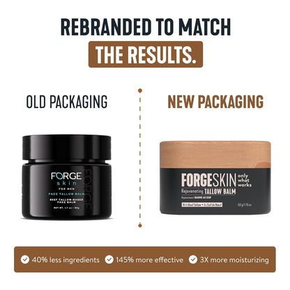 Forge Skin® Wrinkle Defense Beef Tallow Balm for Men [TALLOW-BASED] Moisturizer for Face Hydration - Hydrating Anti Aging Skin Cream - Maple Wellness Supplements