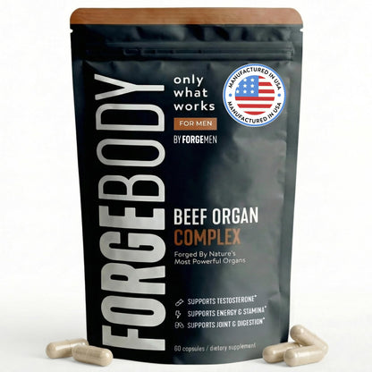 FORGEBODY® Beef Organ Complex Capsules [1 Month] - 100% Grass Fed Beef Organ Supplement with Blend of Liver, Heart, Bone Marrow, Pancreas & Testicles - Maple Wellness Supplements