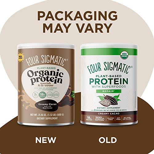 Four Sigmatic Organic Plant-Based Protein Powder Creamy Cacao Protein with Lion’s Mane - Maple Wellness Supplements