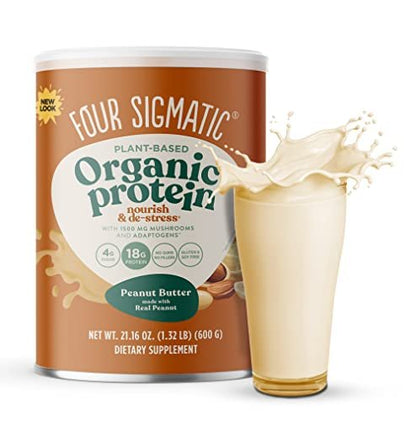 Four Sigmatic Organic Plant-Based Protein Powder Peanut Butter Protein with Lion’s Mane - Maple Wellness Supplements