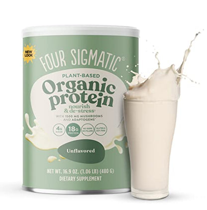 Four Sigmatic Organic Plant-Based Protein Powder Unflavored Protein with Lion’s Mane - Maple Wellness Supplements