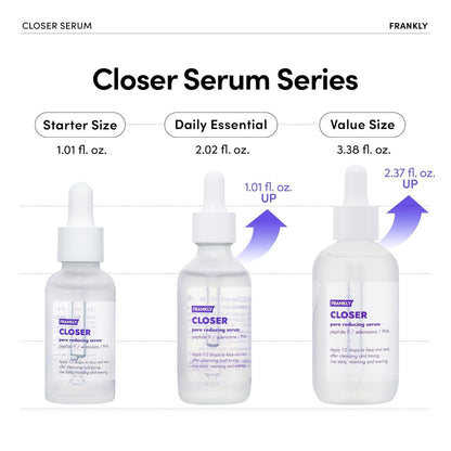 FRANKLY Closer Serum | Pore Minimizer Serum | 9 Peptides, Vegan Collagen, Adenosine, PHA | Korean Pore Minimizer for Glass Skin - Maple Wellness Supplements