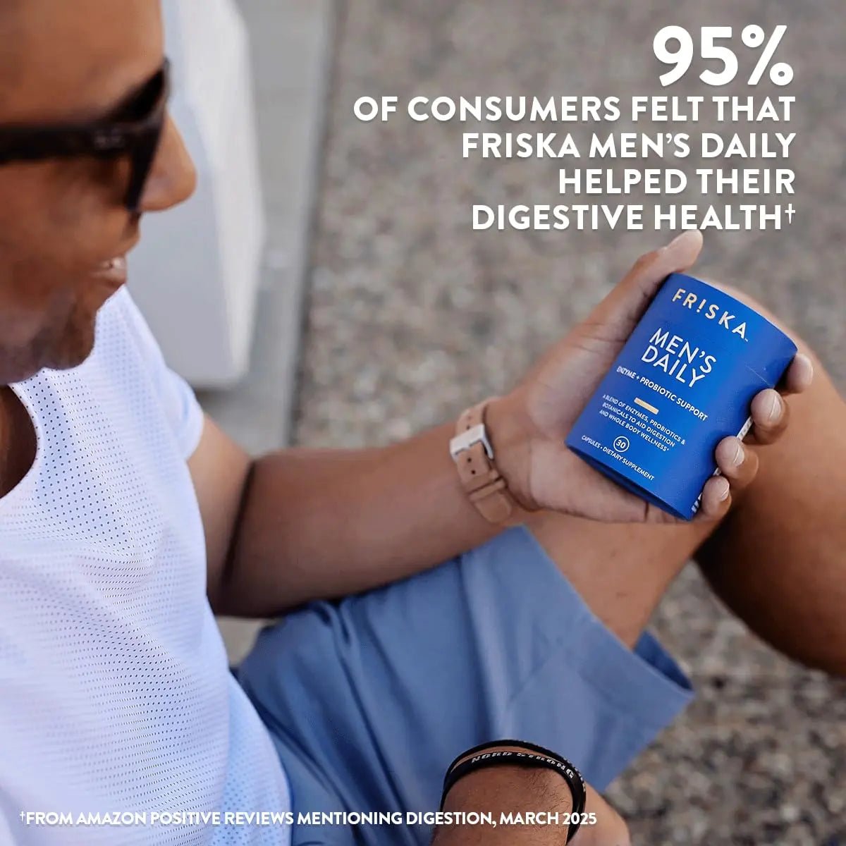 Friska Daily Digestive Enzymes with Probiotics for Men - Helps Break Down Protein, Fat & Carbs, Reduces Bloating & Gas, with Vitamins B6 & B12, 30 Capsules - Maple Wellness Supplements