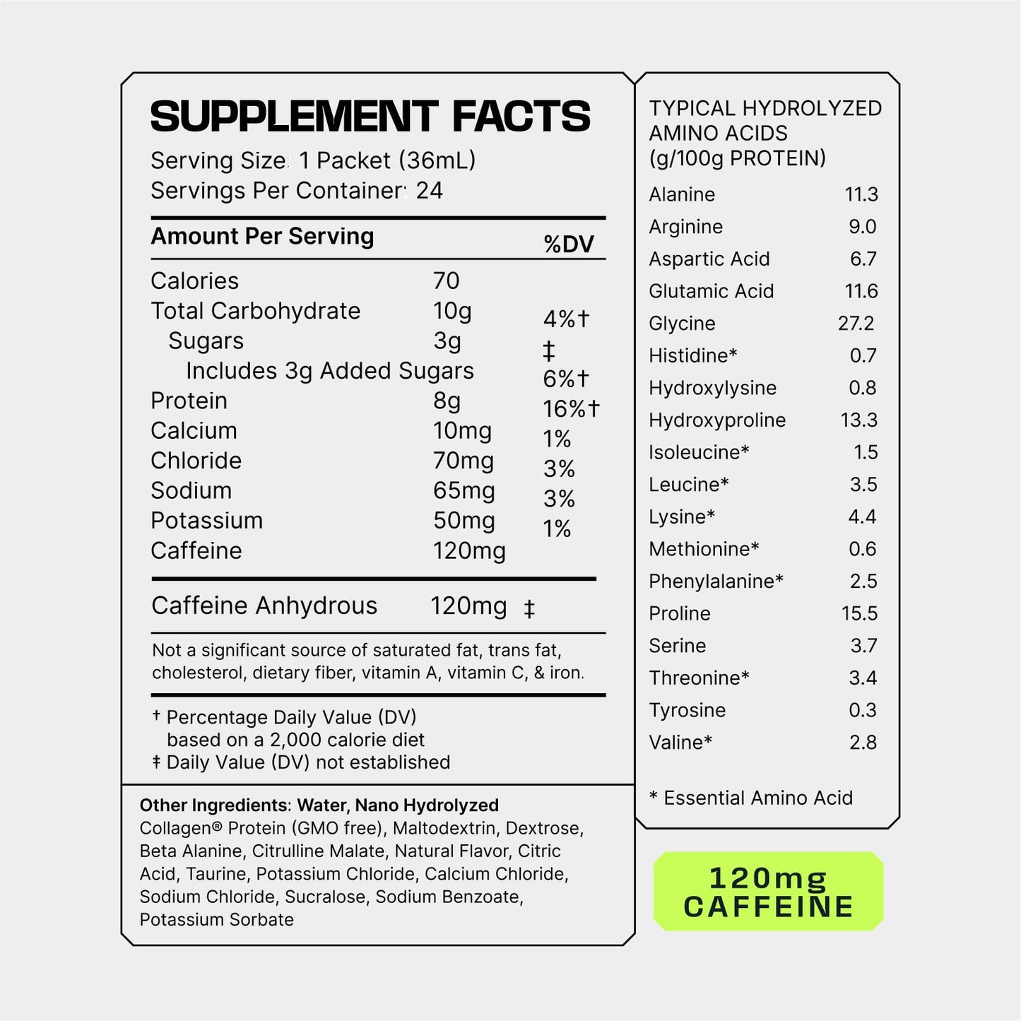 Frog Fuel Power Energized Complete Protein Shot, 15g, Nano Hydrolyzed & Grass Fed, 80mg Caffeine, Gluten Free, Fat & Sugar Free, 22 Amino Acids, - Maple Wellness Supplements
