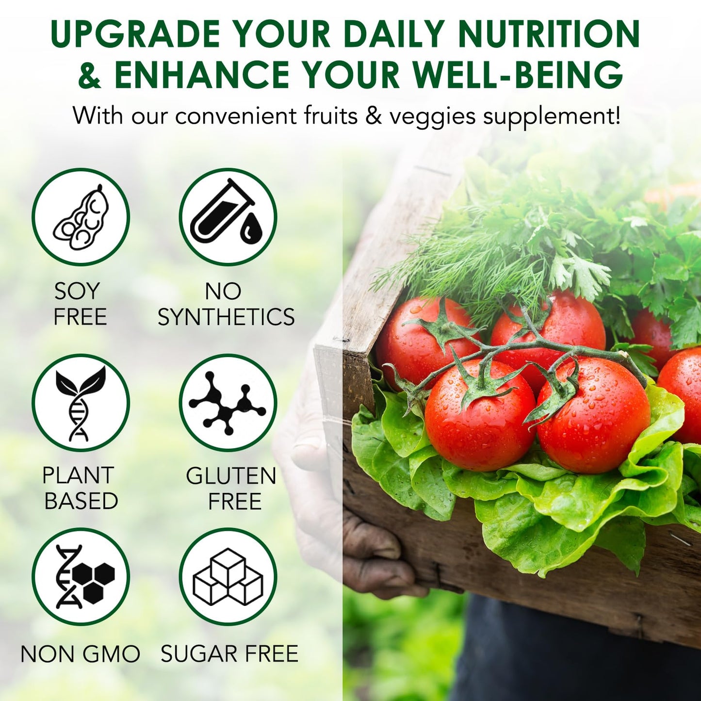 Fruit & Veggies Capsules | Daily Fruit & Vegetable Blend | 2 Bottles – 180 Vegetarian Capsules | Plant-Based Superfood Formula | Non-GMO, Gluten Free - Maple Wellness Supplements
