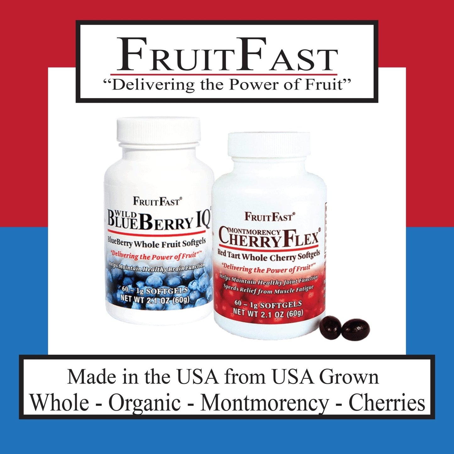 FruitFast CherryFlex 100% Red Tart Organic Cherry Concentrate Supplement - Chewable Softgel - 60 Count - Non-GMO and Gluten Free - Promotes Healthy Joint Function* - Maple Wellness Supplements