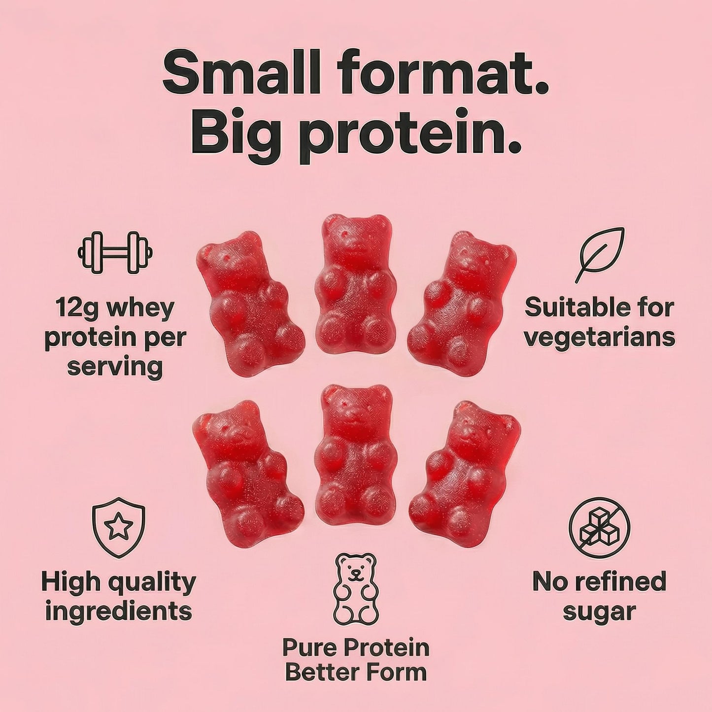 FUELE+ Protein Gummies – 12g High Protein Snack, Mixed Berry Flavor, No Added Sugar, Whey Protein Gummies, Supports Muscle Recovery, Post Workout Supplement - Maple Wellness Supplements