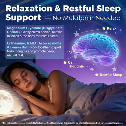 Full Spectrum Magnesium Glycinate Complex 21 in 1 Gummies for Deep Calm Sleep, 12 Forms Magnesium Citrate Malate Taurate Orotate for Women Men + Probiotics w/Ashwagandha, L-Theanine, GABA, 120Cts - Maple Wellness Supplements
