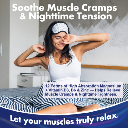 Full Spectrum Magnesium Glycinate Complex 21 in 1 Gummies for Deep Calm Sleep, 12 Forms Magnesium Citrate Malate Taurate Orotate for Women Men + Probiotics w/Ashwagandha, L-Theanine, GABA, 120Cts - Maple Wellness Supplements