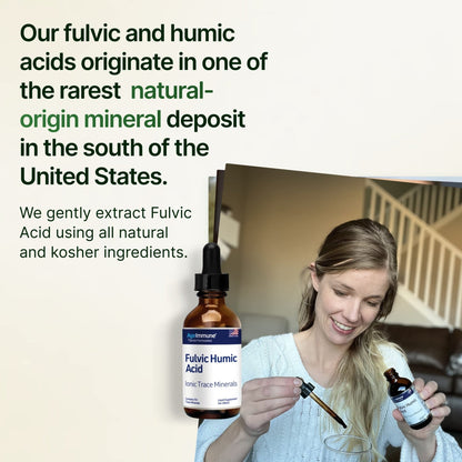 Fulvic Humic Acid 75 + Trace Minerals Liquid Supplement - Plant Derived in USA - Fulvic Acid Minerals Concentrate for Energy, Gut Health and Hydration - Maple Wellness Supplements