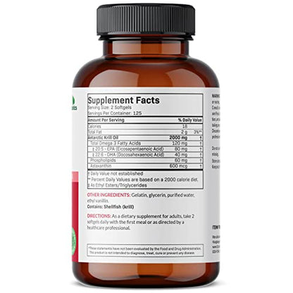 Futurebiotics Antarctic Krill Oil 2000mg with Astaxanthin, Omega-3s EPA, DHA and Phospho - Maple Wellness Supplements