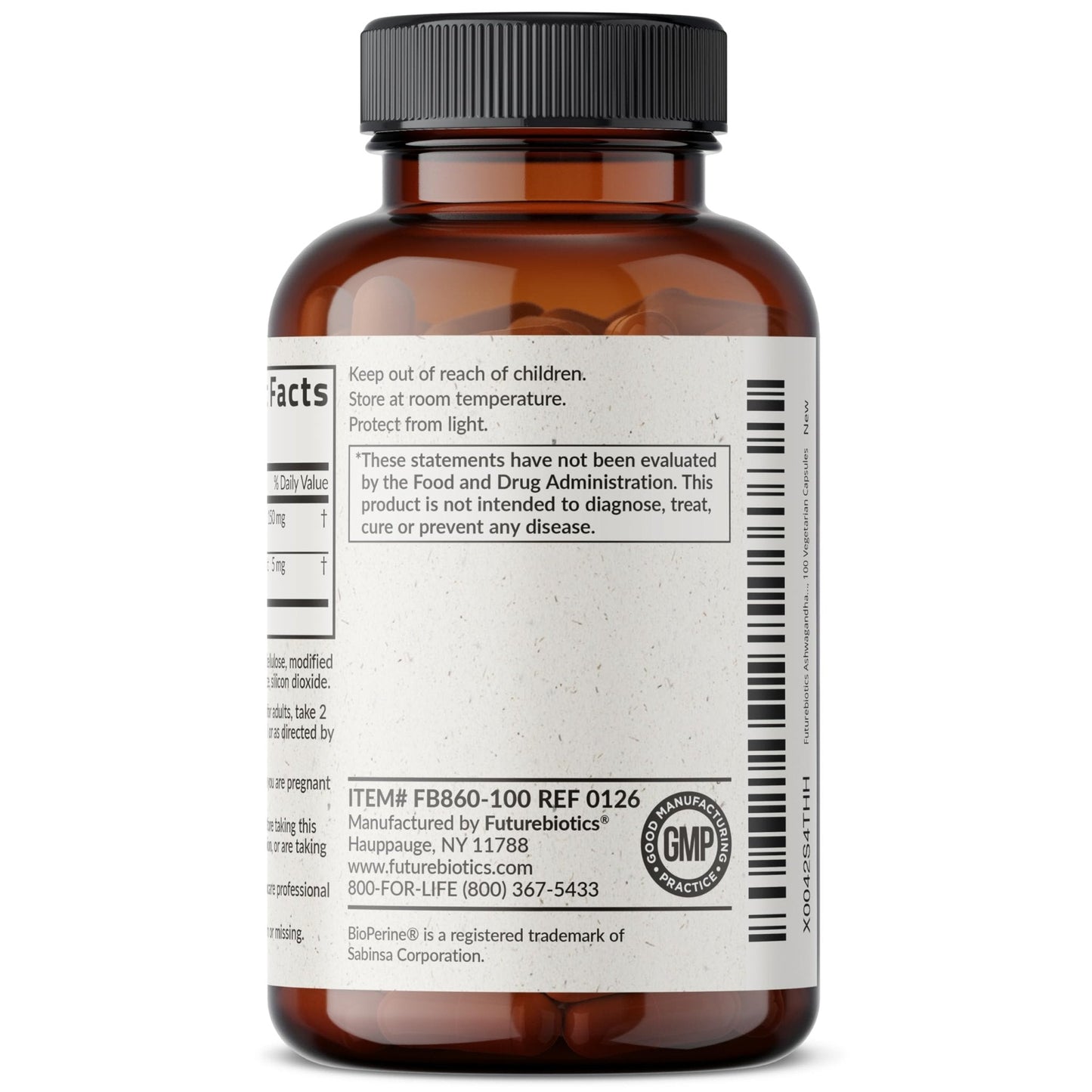 Futurebiotics Ashwagandha Extra Strength Stress & Mood Support with BioPerine - Non GMO Formula, 100 Vegetarian Capsules - Maple Wellness Supplements