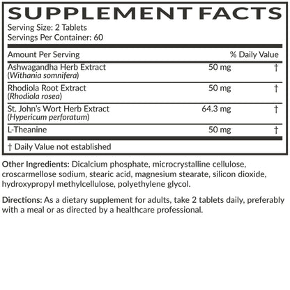 Futurebiotics Chill Pill + Ashwagandha, Rhodiola, St. John’s Wort, & L-Theanine - Non-GMO, 120 Vegetarian Tablets - Maple Wellness Supplements