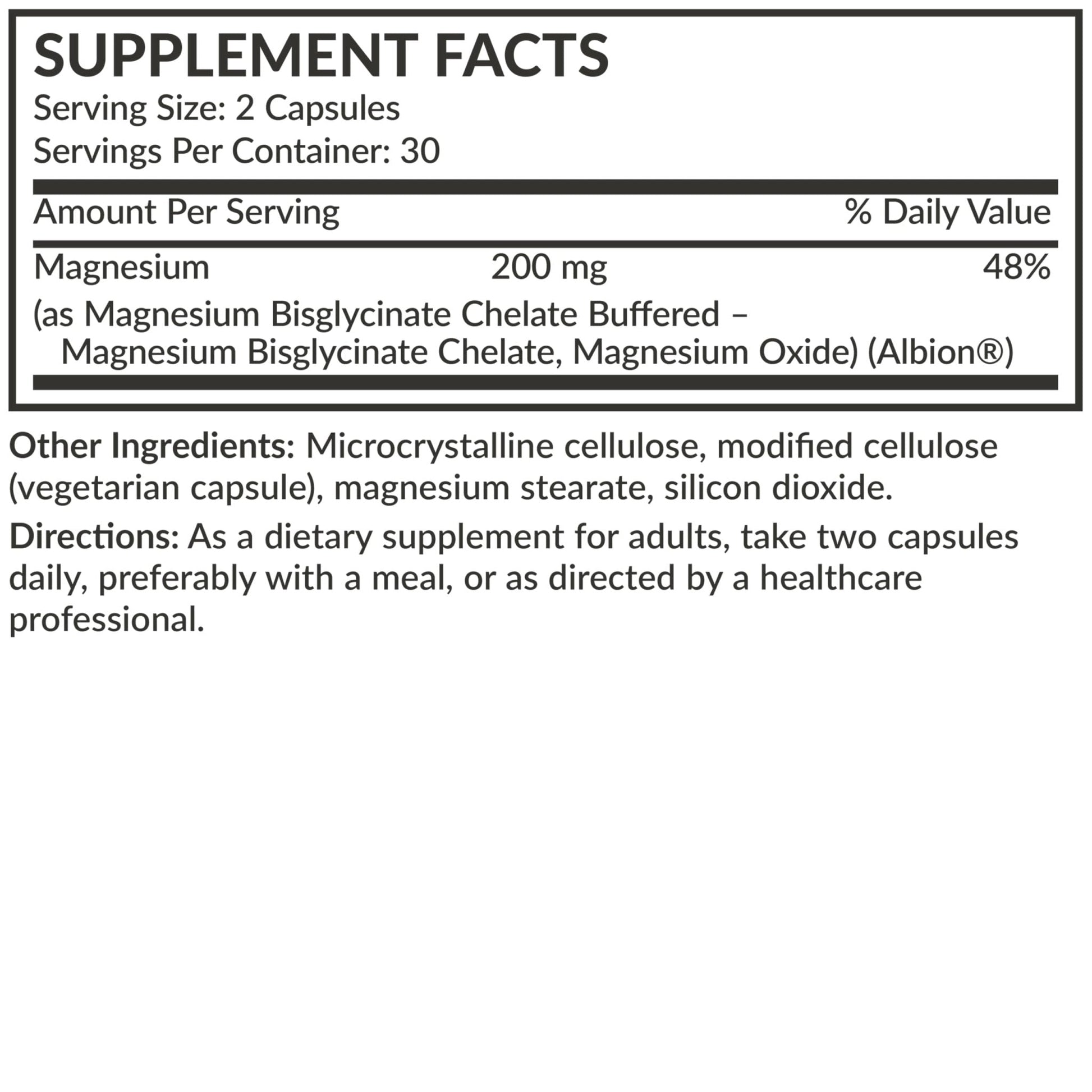 Futurebiotics Magnesium Glycinate 200 MG per Serving Chelated for High Absorption, Gentle On Stomach, Non-GMO, 60 Vegetarian Capsules - Maple Wellness Supplements