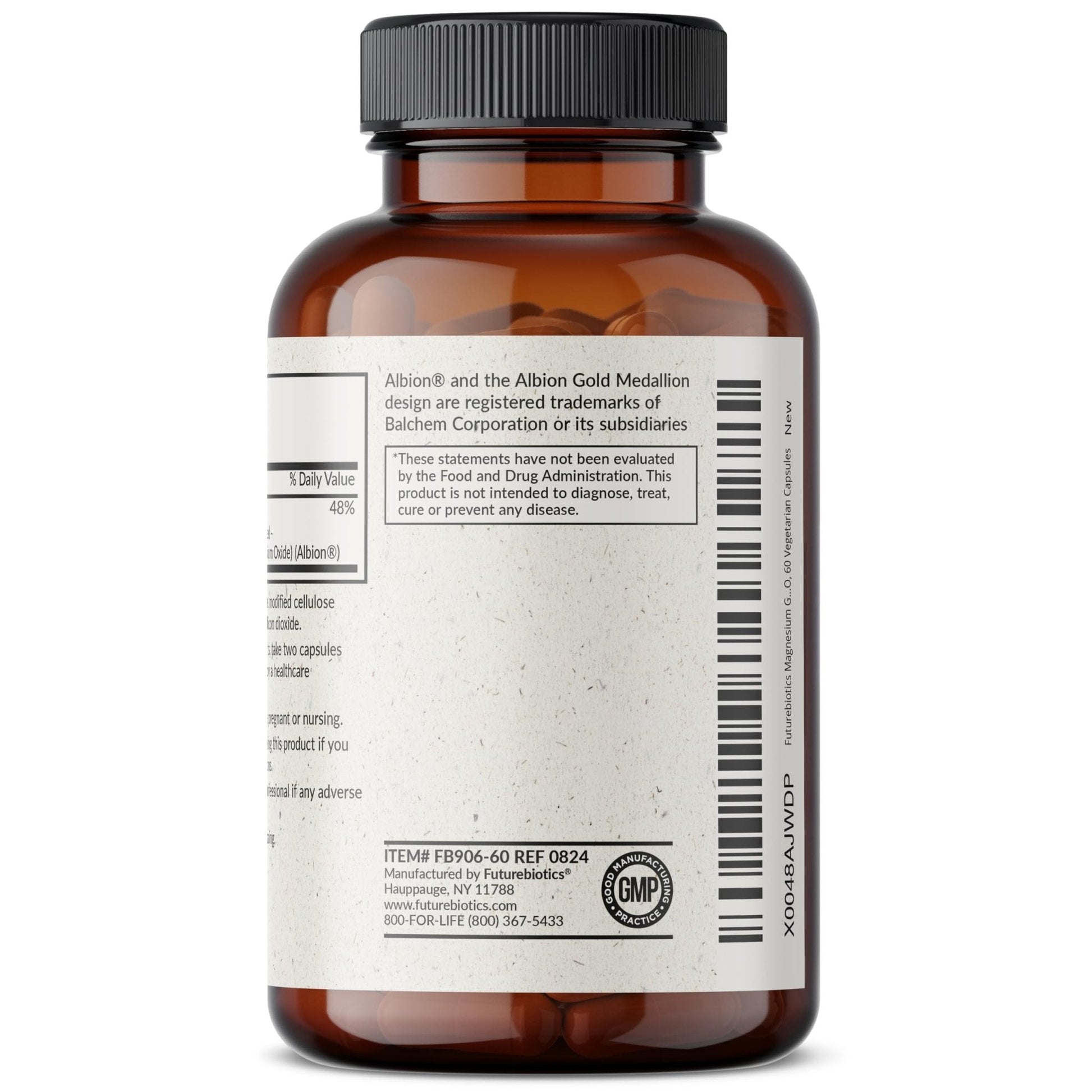 Futurebiotics Magnesium Glycinate 200 MG per Serving Chelated for High Absorption, Gentle On Stomach, Non-GMO, 60 Vegetarian Capsules - Maple Wellness Supplements