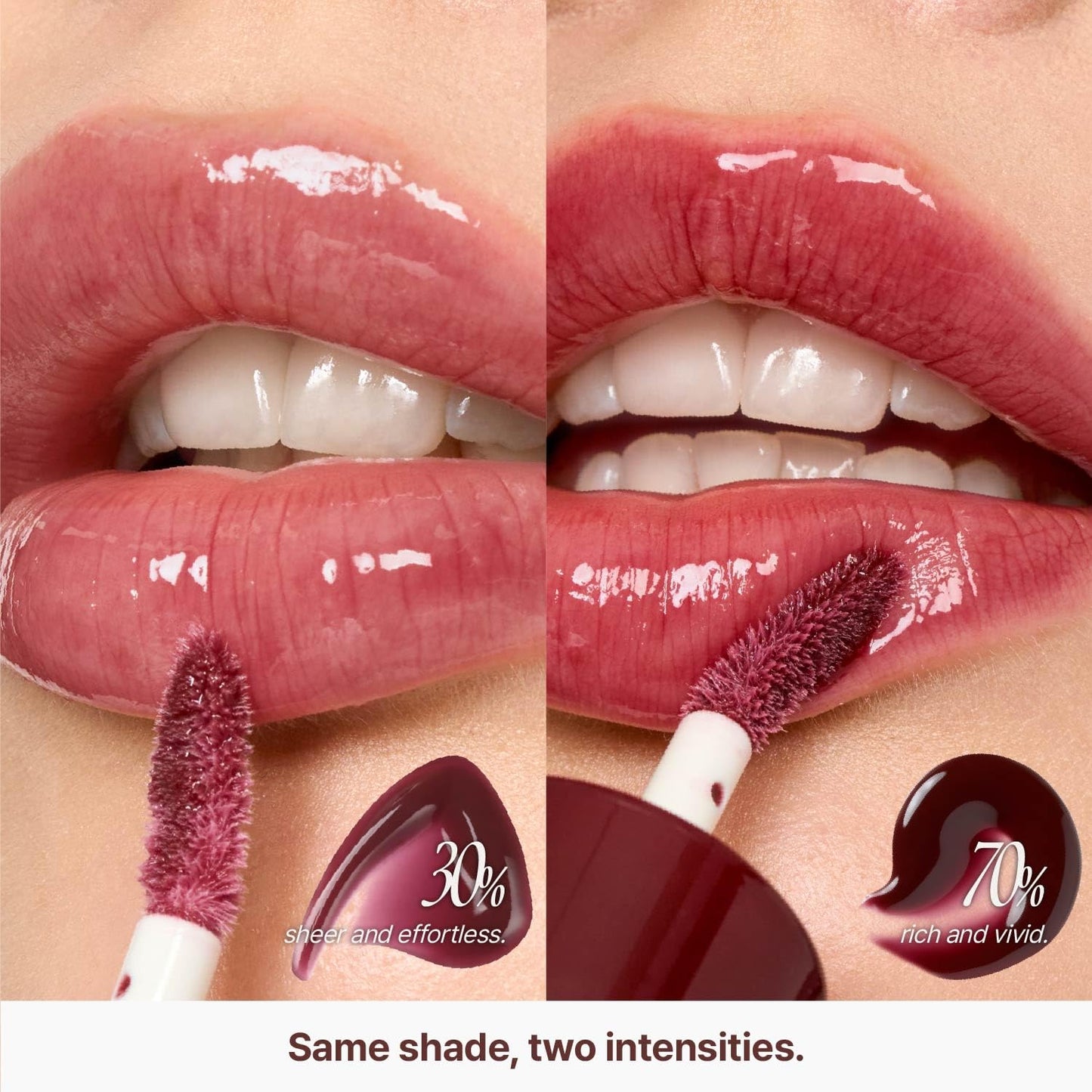 fwee 3D Voluming Gloss 70% (Rich) | Lychee 70% | High Shine, Non-Sticky Lip Gloss for Makeup | Long-Lasting, Moisturizing Gel Formula | 30%, 70% Pigment Options | 5.3g - Maple Wellness Supplements
