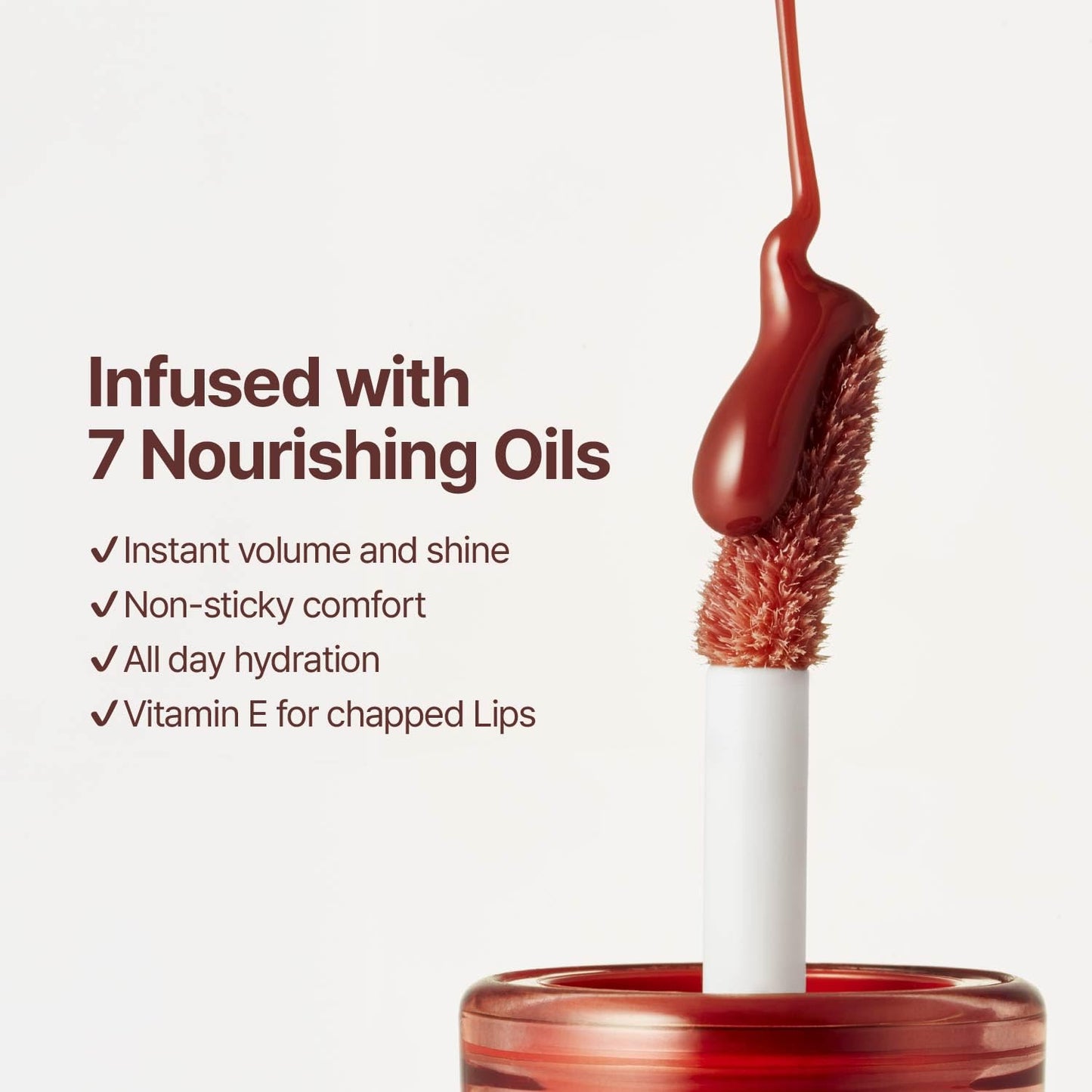 fwee 3D Voluming Gloss 70% (Rich) | Lychee 70% | High Shine, Non-Sticky Lip Gloss for Makeup | Long-Lasting, Moisturizing Gel Formula | 30%, 70% Pigment Options | 5.3g - Maple Wellness Supplements