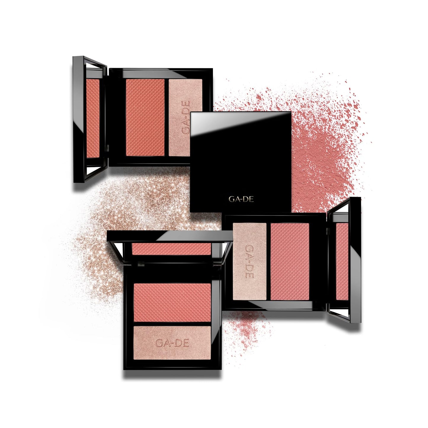 GA-DE Velveteen Blush and Shimmer Duet, 50 - Formulated with Micronized Pearls and Pigments for Sculpting Face and Décolleté - Paraben-Free - 0.26 oz - Maple Wellness Supplements