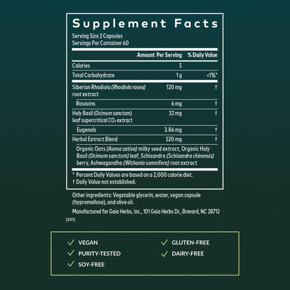 Gaia Herbs Adrenal Health Daily Support, Help Maintain Healthy Energy & Stress Levels*,120 Liquid Phyto-Caps Adrenal Health Nightly Restore, 120 Liquid Phyto-Caps - Bundle - Maple Wellness Supplements