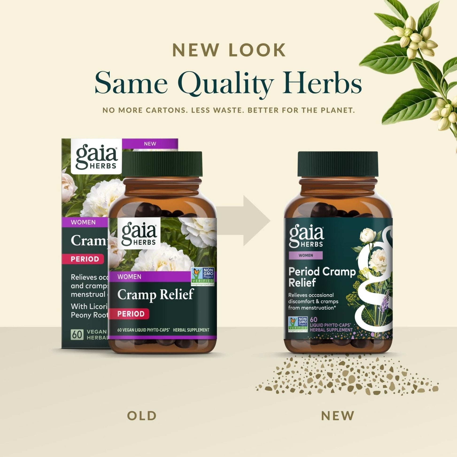 Gaia Herbs Cramp Relief - Herbal Supplement for Period Cramp Relief* - Made with Fennel Seed, Licorice Root & More - 60 Vegan Liquid Phyto-Caps (60 Servings) - Maple Wellness Supplements