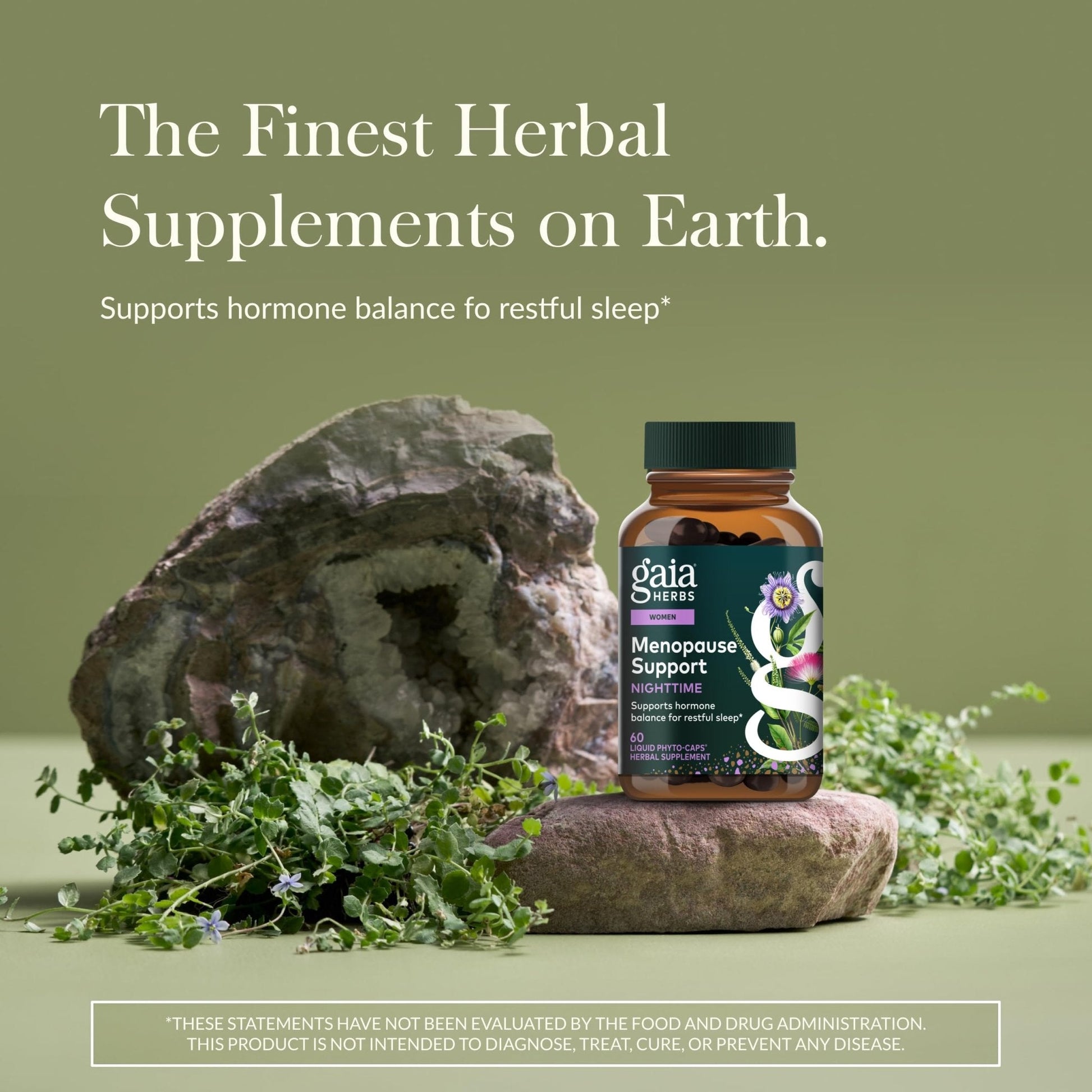 Gaia Herbs Menopause Support Nighttime - Menopause Supplement for Women* - with Black Cohosh, Mimosa, Passionflower & St. John's Wort - 60 Vegan Liquid Phyto-Caps (30 Servings) - Maple Wellness Supplements