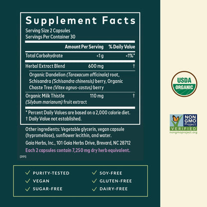 Gaia Herbs Period Cycle Support - Supports Hormone Balance & PMS Relief* - Herbal Supplement with Vitex Berry & Schisandra - Free from Gluten, Dairy & Soy - 60 Vegan Capsules (60 Servings) - Maple Wellness Supplements
