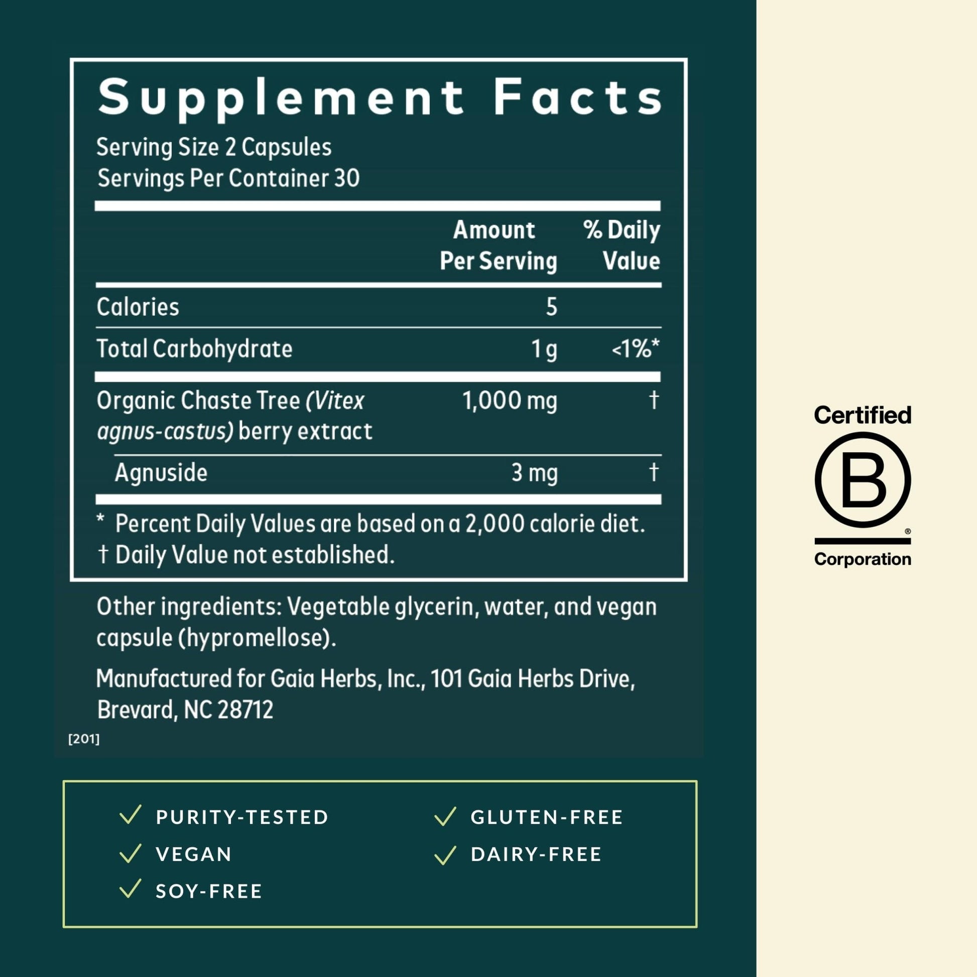 Gaia Herbs Vitex Berry - Vitex Traditionally Used to Support Hormone Balance for Women & a Healthy Menstrual Cycle* - 60 Vegan Liquid Phyto-Caps (30 Servings) - Maple Wellness Supplements