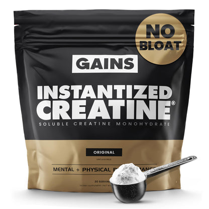 Gains in Bulk Instantized Creatine Monohydrate for Men & Women, Soluble Creatine Powder, Supports Muscle Building, Strength and Performance - Maple Wellness Supplements