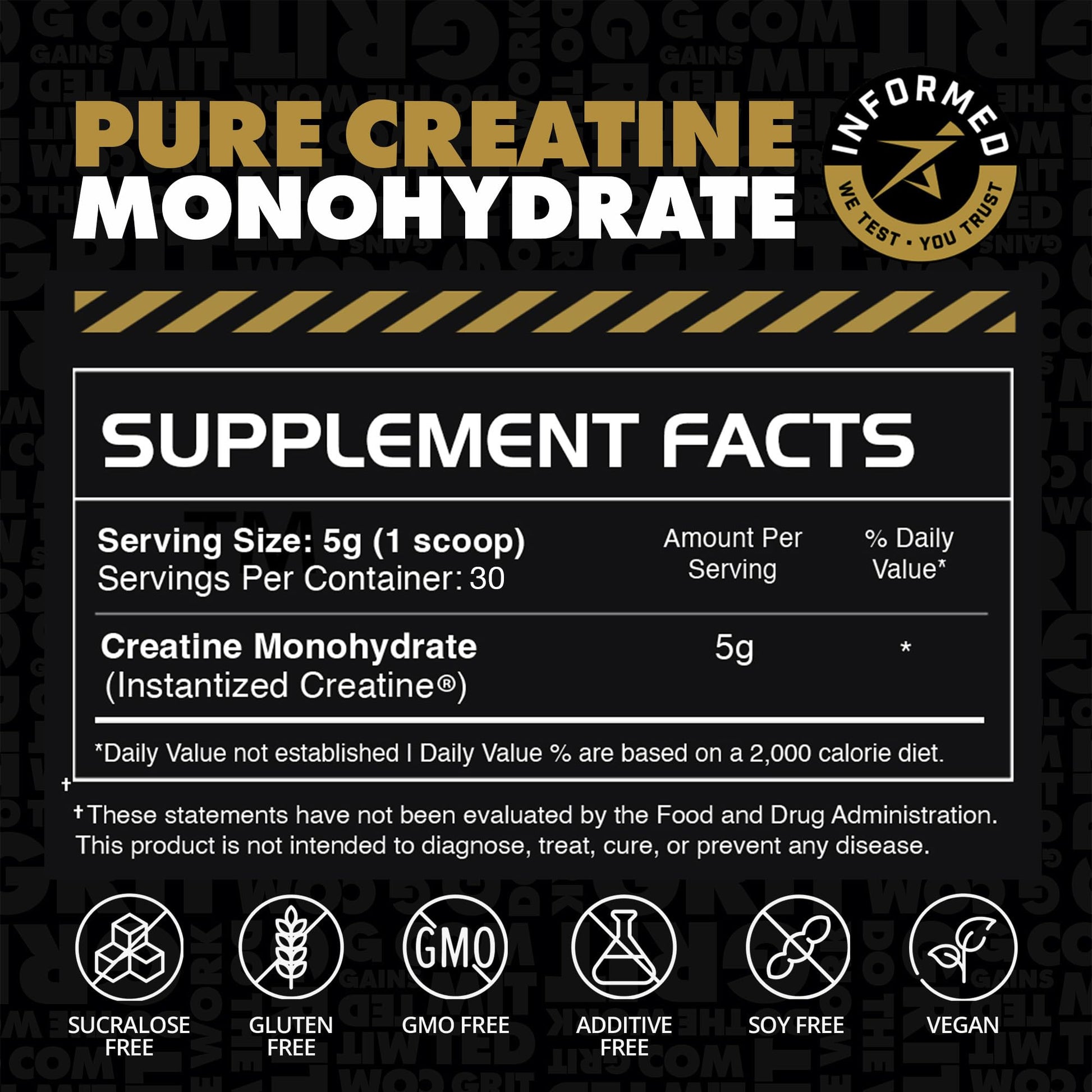 Gains in Bulk Instantized Creatine Monohydrate for Women and Men, Soluble Creatine Powder, Supports Muscle Building, Strength and Performance, Bodybuilding Supplements, Unflavored, 30 Servings - Maple Wellness Supplements