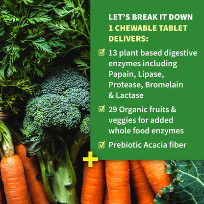 Garden of Life Digestive Enzymes with Papain, Bromelain and Lipase for Nutrient Absorption and Digestion Support, Tropical Fruit Flavor - Maple Wellness Supplements