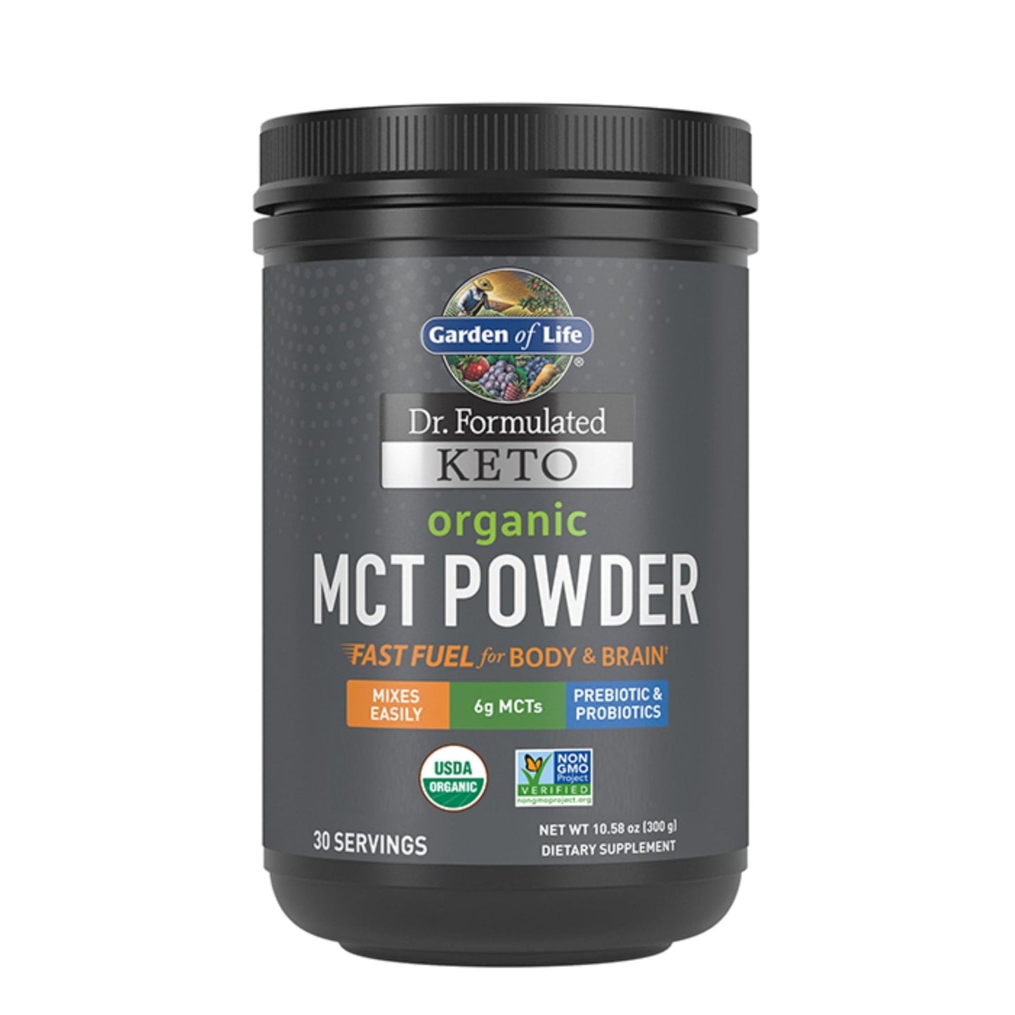 Garden of Life Dr. Formulated Keto Organic MCT Powder - 30 Servings, 6g MCTs from Coconuts plus Prebiotic Fiber & Probiotics - Maple Wellness Supplements