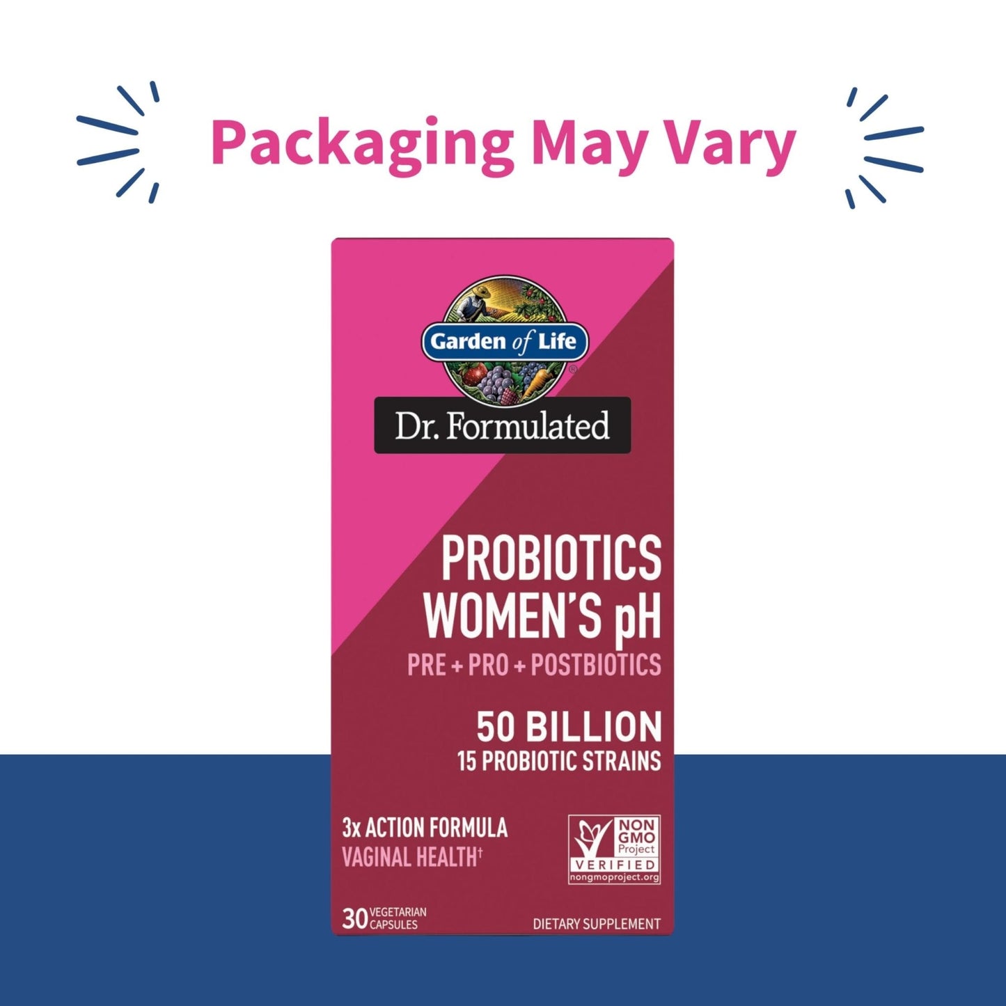 Garden of Life Dr Formulated Once Daily 3-in-1 Complete Prebiotics, Postbiotics & Probiotics for Women, PRE + PRO + POSTBIOTIC Supplement for Women’s Digestive, Immune & Vaginal Health, 30 Day Supply - Maple Wellness Supplements