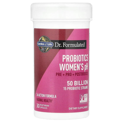 Garden of Life Dr Formulated Once Daily 3-in-1 Complete Prebiotics, Postbiotics & Probiotics for Women, PRE + PRO + POSTBIOTIC Supplement for Women’s Digestive, Immune & Vaginal Health, 30 Day Supply - Maple Wellness Supplements