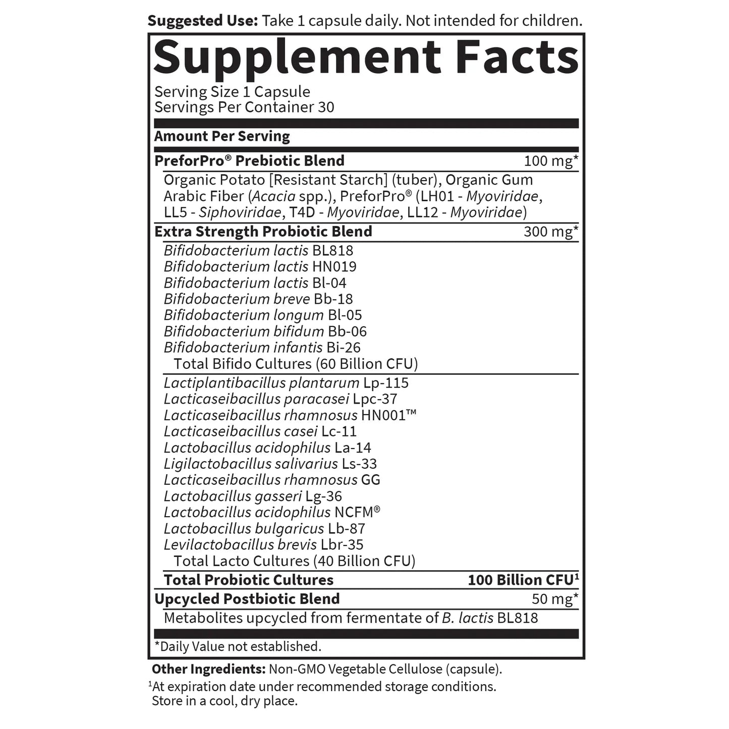 Garden of Life Dr Formulated Probiotics 100 Billion CFU Pre + Pro + Postbiotics - Extra Strength Digestive & Immune Support for Men and Women, Potato, Acacia, Postbiotic Metabolites, 30 Capsules - Maple Wellness Supplements