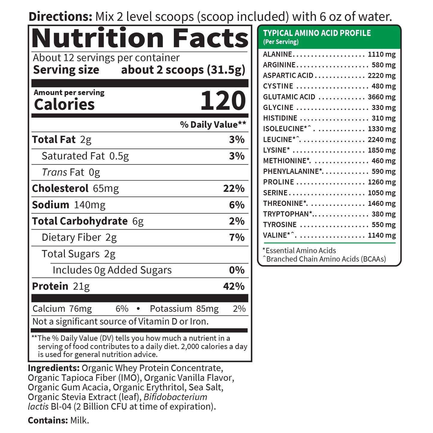 Garden of Life Grass Fed Whey Protein Powder Vanilla - 21g Protein for Women & Men + Probiotics - 12 Servings - Gluten Free, Non GMO, Kosher, Humane, RBST & rBGH Hormone Free - Maple Wellness Supplements
