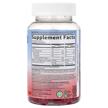 Garden of Life Magnesium Citrate Supplement Gummies with Prebiotics & Probiotics for Stress, Sleep & Recovery - Vegan, Gluten Free, Kosher, Non-GMO - Maple Wellness Supplements